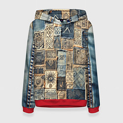 Женская толстовка Татуировки племени майя пэчворк