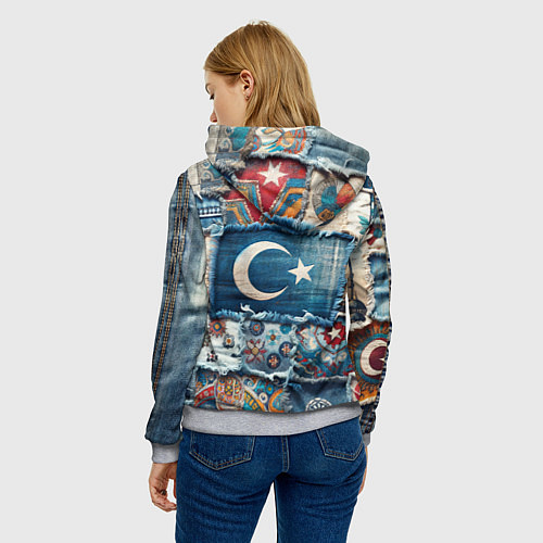 Женская толстовка Пэчворк из Турции / 3D-Меланж – фото 4