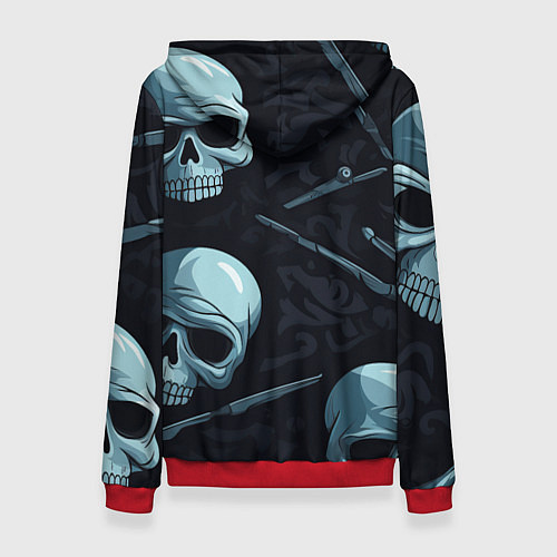 Женская толстовка Черепа и ножи / 3D-Красный – фото 2