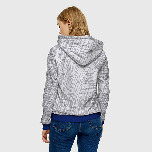 Женская толстовка Равнодушие на сером фоне / 3D-Синий – фото 4