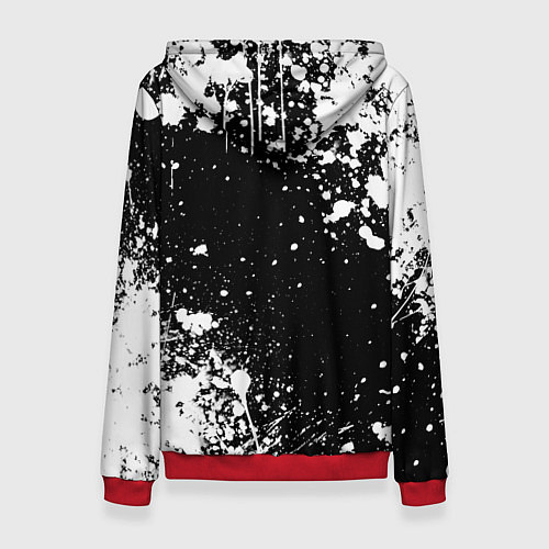 Женская толстовка Знаки из Ведьмака - белые брызги / 3D-Красный – фото 2