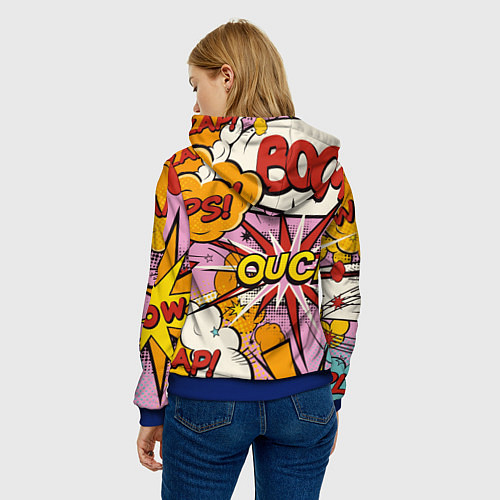 Женская толстовка Oops-boom: комикс бум / 3D-Синий – фото 4