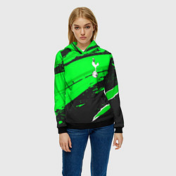 Толстовка-худи женская Tottenham sport green, цвет: 3D-черный — фото 2