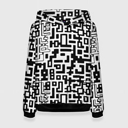 Женская толстовка Чёрно-белая глитч инфекция