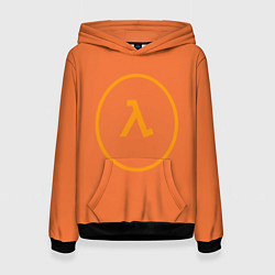 Толстовка-худи женская Half-Life оранжевый, цвет: 3D-черный