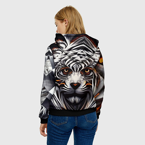 Женская толстовка Абстракция: тигр / 3D-Черный – фото 4