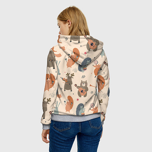 Женская толстовка Животные с инструментами / 3D-Меланж – фото 4