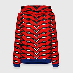 Толстовка-худи женская Красная броня с белыми прорезями, цвет: 3D-синий