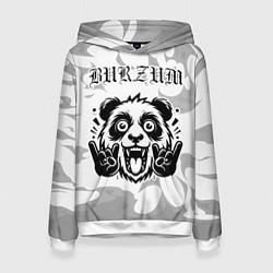 Женская толстовка Burzum рок панда на светлом фоне