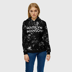 Толстовка-худи женская Marilyn Manson black ice, цвет: 3D-черный — фото 2
