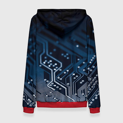 Женская толстовка Дорожки платы / 3D-Красный – фото 2