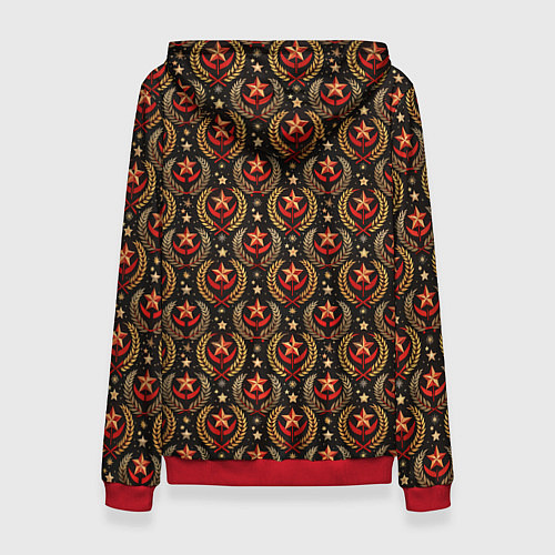 Женская толстовка Паттерн СССР черный фон / 3D-Красный – фото 2