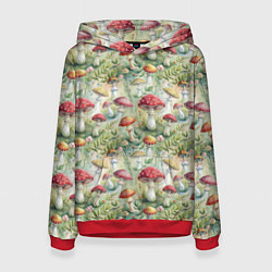 Женская толстовка Дикие грибы лесные мухоморы