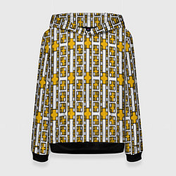 Женская толстовка Жёлтые и белые кирпичики на белом фоне