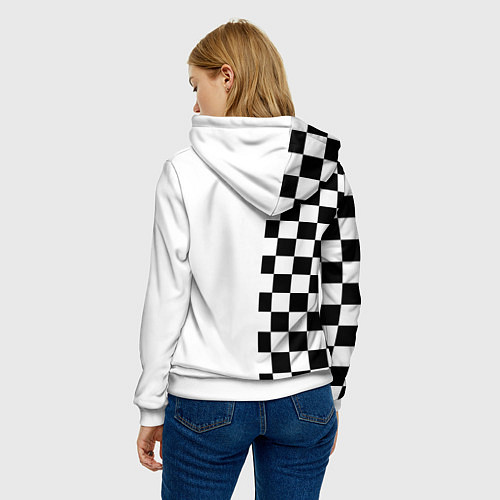Женская толстовка Content Warning шашечки / 3D-Белый – фото 4