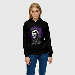 Толстовка-худи женская Punk skull rock, цвет: 3D-черный — фото 2