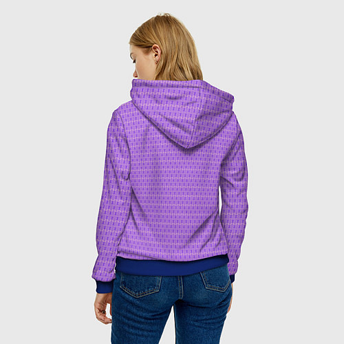 Женская толстовка Сиреневый паттерн узоры / 3D-Синий – фото 4