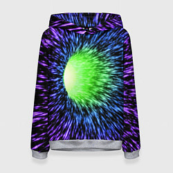 Женская толстовка Червоточина - градиентные лучи со свечением