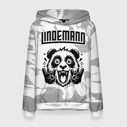 Женская толстовка Lindemann рок панда на светлом фоне