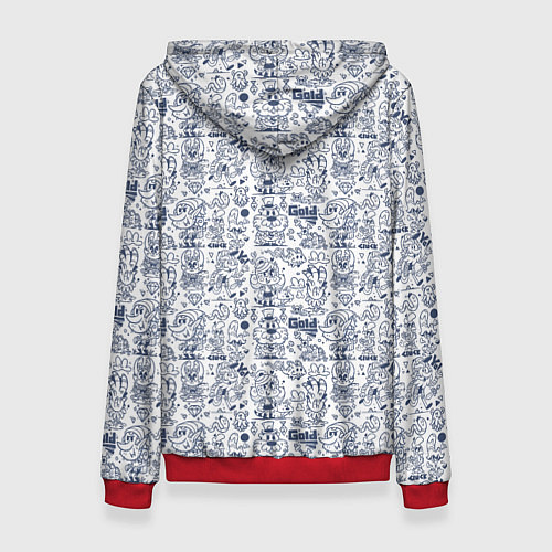 Женская толстовка Человечки и животные скетч / 3D-Красный – фото 2