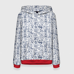 Женская толстовка Человечки и животные скетч