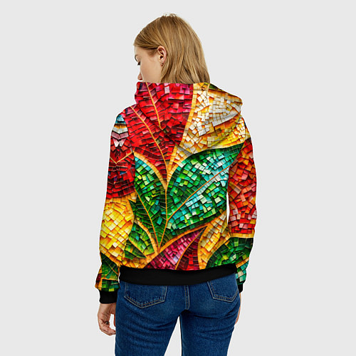 Женская толстовка Яркая мозаика с разноцветным абстрактным узором и / 3D-Черный – фото 4