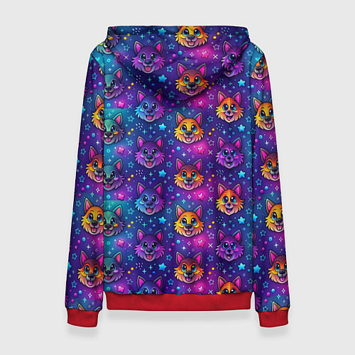 Женская толстовка Furry anime face / 3D-Красный – фото 2