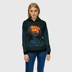 Толстовка-худи женская Задача трёх тел - Салазар, цвет: 3D-черный — фото 2