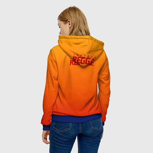 Женская толстовка Orange sunshine reggae / 3D-Синий – фото 4