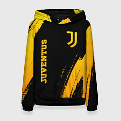 Толстовка-худи женская Juventus - gold gradient вертикально, цвет: 3D-черный