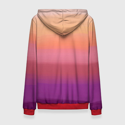 Женская толстовка Абстракция градиент на закате дня / 3D-Красный – фото 2