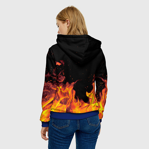 Женская толстовка Лиза - имя в огне / 3D-Синий – фото 4