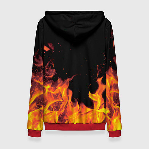 Женская толстовка Карина - имя в огне / 3D-Красный – фото 2