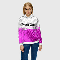Толстовка-худи женская Everton pro football посередине, цвет: 3D-белый — фото 2