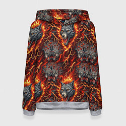 Женская толстовка Волки эпичный паттерн