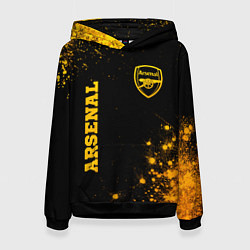 Толстовка-худи женская Arsenal - gold gradient вертикально, цвет: 3D-черный