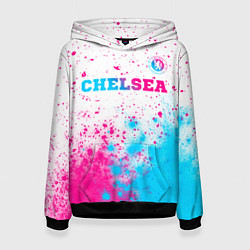 Женская толстовка Chelsea neon gradient style посередине