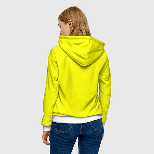 Женская толстовка Яркий желтый / 3D-Белый – фото 4