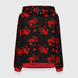 Женская толстовка Blood hands паттерн