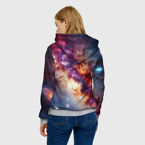 Женская толстовка Космонавт в открытом космосе - нейросеть / 3D-Меланж – фото 4
