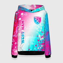 Женская толстовка West Ham neon gradient style вертикально