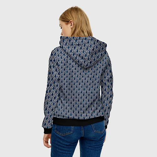 Женская толстовка Королевский узор тёмно-синий / 3D-Черный – фото 4