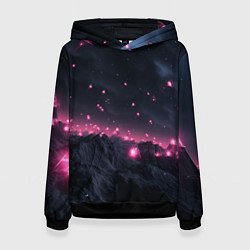 Женская толстовка Яркие пирамидки в космосе