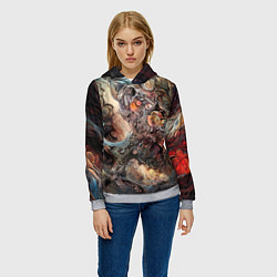 Толстовка-худи женская Бесконечный хаос, цвет: 3D-меланж — фото 2