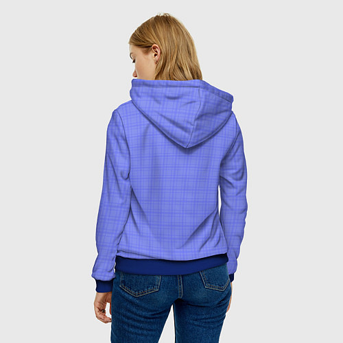 Женская толстовка Умеренный аспидно-синий клетчатый / 3D-Синий – фото 4