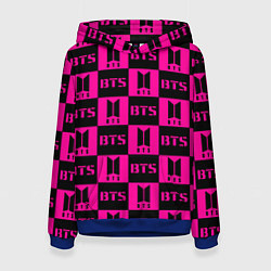 Женская толстовка BTS pattern pink logo