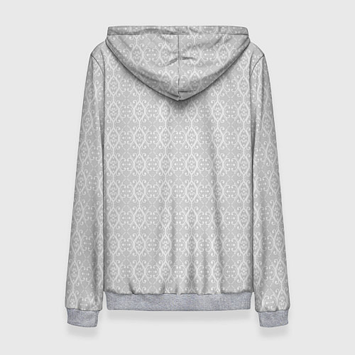 Женская толстовка Светло-серый кружевной узор / 3D-Меланж – фото 2