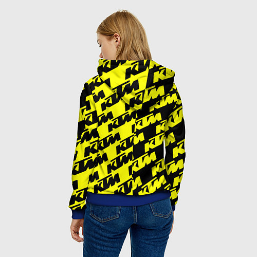 Женская толстовка KTU жёлто чёрный стиль / 3D-Синий – фото 4