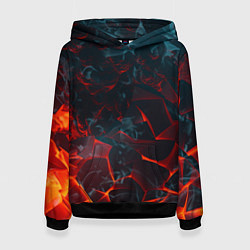 Женская толстовка Темная абстракция с разломом красных плит