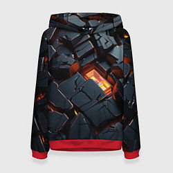 Женская толстовка Черные камни с разломами